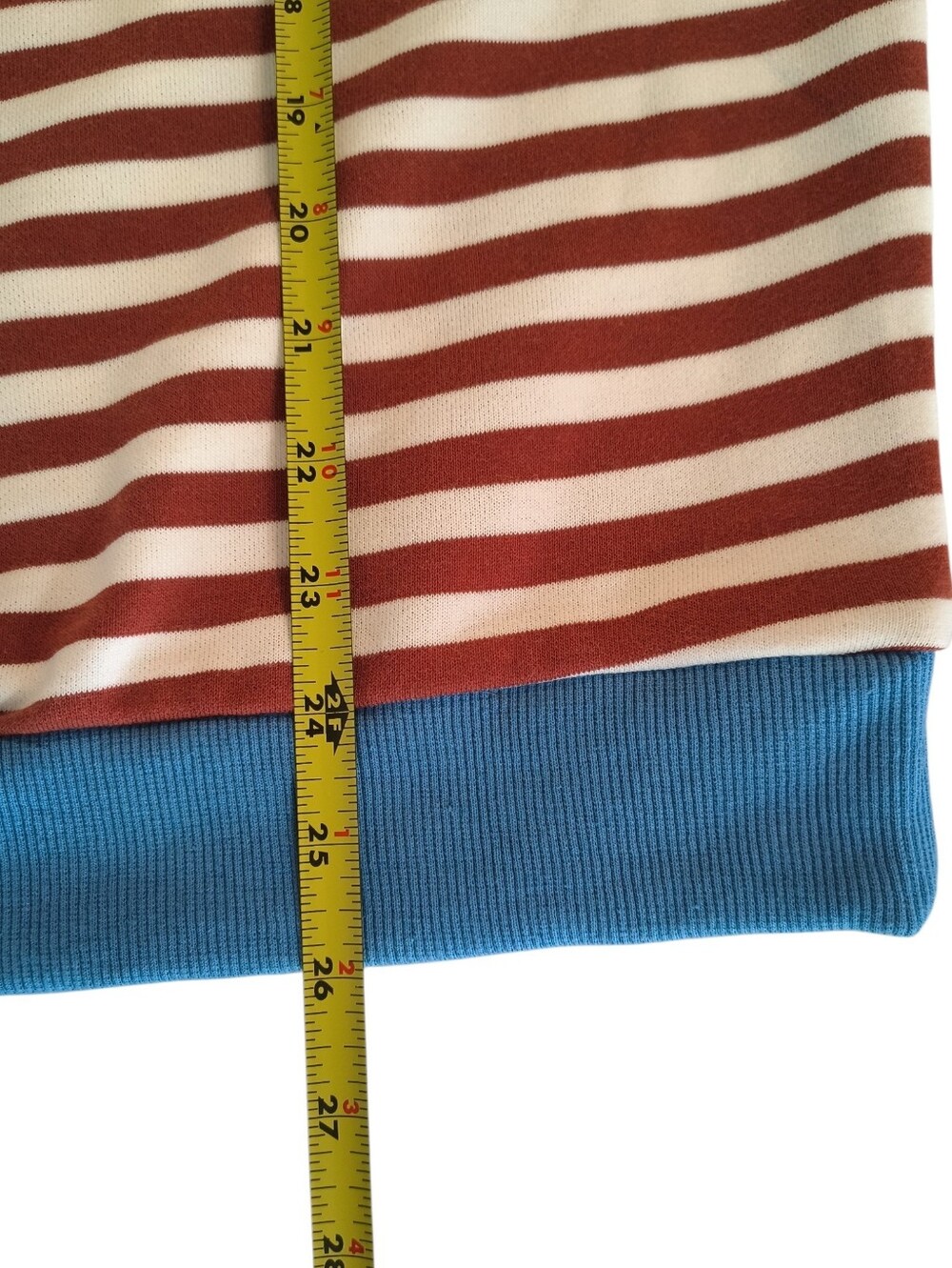 UEU Red & White Striped Oversized Sweatshirt With Blue Trim Size L - Picture 4 of 7